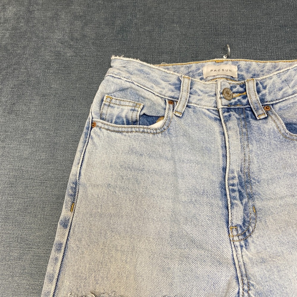Pacsun 90s Boyfriend Jeans Womens 23 Blue Light Wash Distressed Straight Leg - Picture 5 of 16